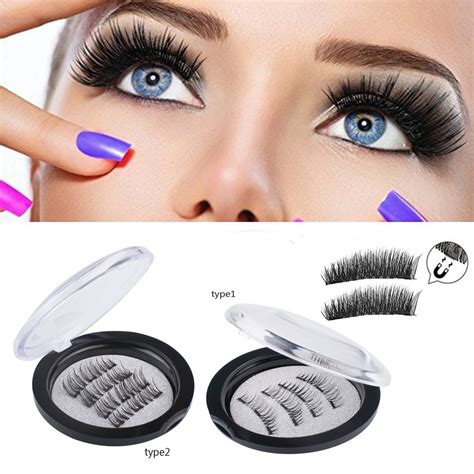 0.2MM Triple Magnetic Eyelashes, 8 Lashes Magnetic False Eye Lashes, 3D ...