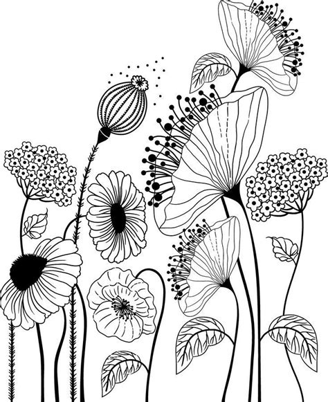 Doodle Art Flowers, Folk Art Flowers, Flower Doodles, Abstract Flowers ...