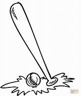 Dibujo De Bate Y Bola Béisbol Para Colorear  Dibujos sketch template