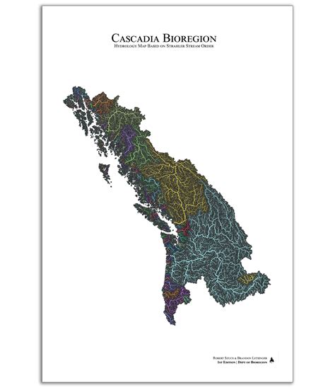 Bioregion of Cascadia Watershed Map Poster — Cascadia Department of ...