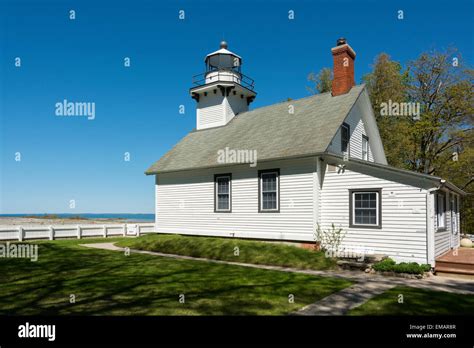 Michigan, Traverse City, Old Mission Peninsula, Mission Point Lighthouse, operated 1870-1933 ...