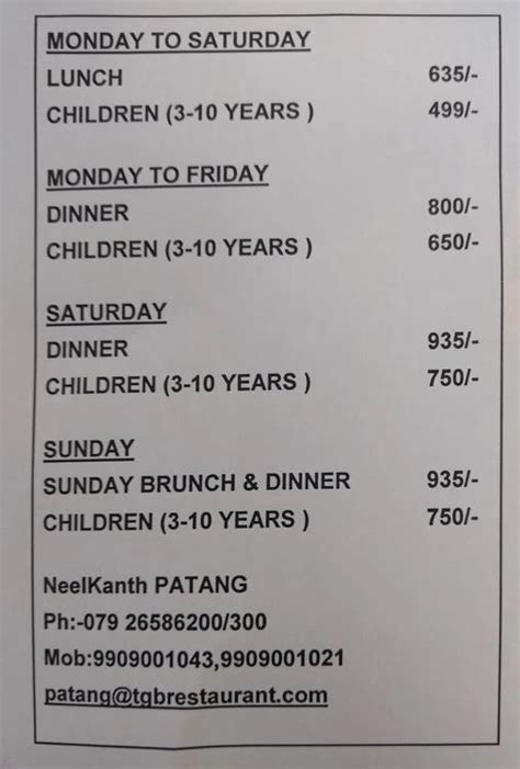 Menu of Neelkanth Patang - The Revolving Restaurant, Ashram Road ...