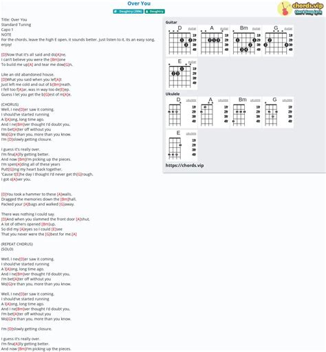 Hợp âm: Over You - cảm âm, tab guitar, ukulele - lời bài hát | chords.vip