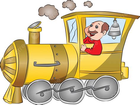Vector Of Steam Engine With Driver Graphic Chimney Drawing Vector, Graphic, Chimney, Drawing PNG ...