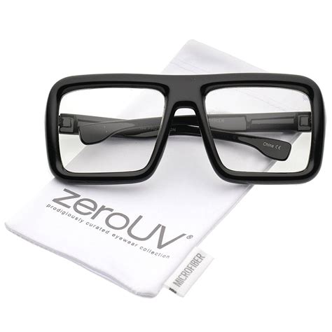 Men's Sunglasses, Square,Oversize Bold Thick Frame Clear Lens Square ...