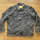 Levi's Trucker Jacket Mens Size 2XL Black Denim Button Up Faded XXL ...