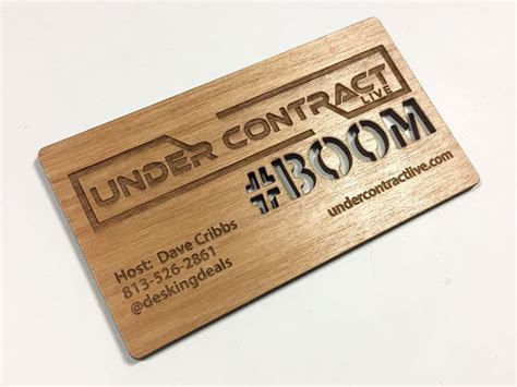Laser engraved business cards on wood, metal, plastic - starting at $1.30