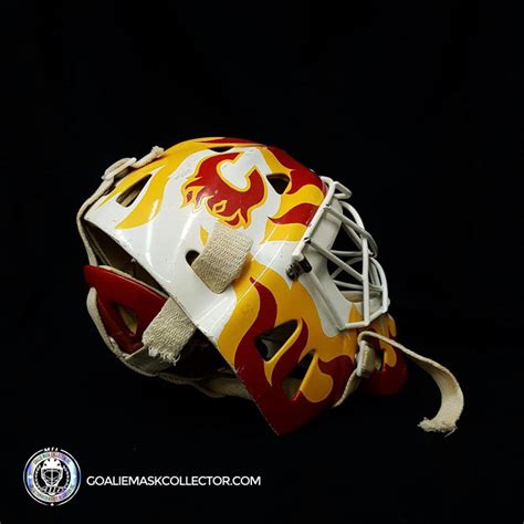 Mike Vernon Game Worn Used Goalie Mask By Greg Harrison Calgary Flames ...