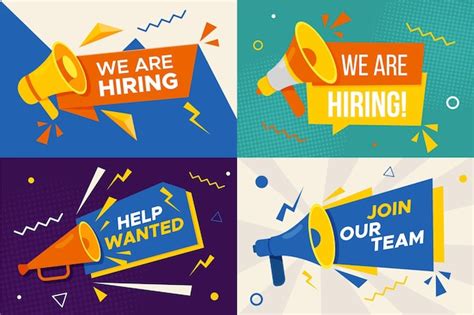 Free Vector | We are hiring banners set