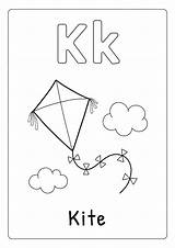 K Is For Kite Coloring Page sketch template