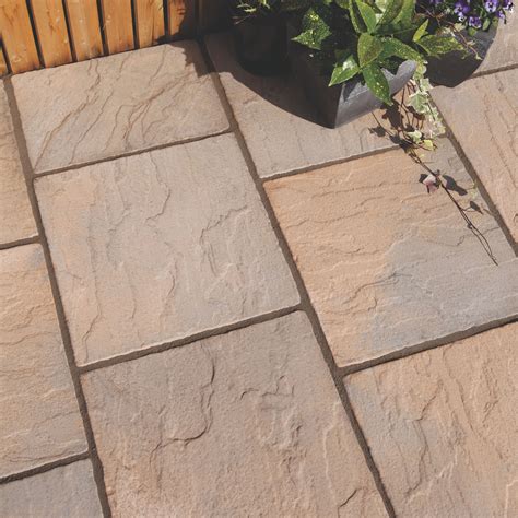 Brown Blend Derbyshire Single Paving Slab (L)450mm (W)450mm ...