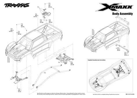 Exploded view: Traxxas X-Maxx 1:5 8S 4WD TQi Brushless TSM RTR - Body ...