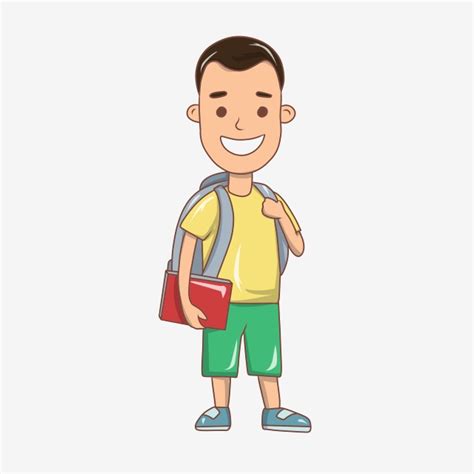 School Student White Transparent, School Student Cartoon Illustration ...