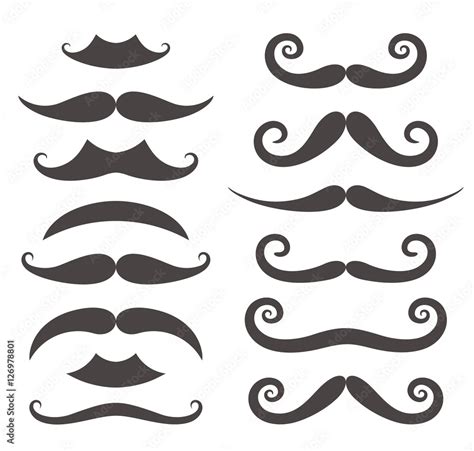 Mustache Silhouette Stock Vector | Adobe Stock