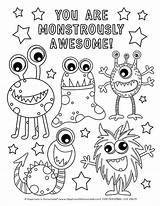 Monster coloring Pages free printables – Artofit sketch template