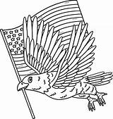 American Eagle With Flag Isolated Coloring Page 20119219 Vector Art At  sketch template