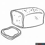 Bread Slice Drawing Sketch Coloring Page sketch template