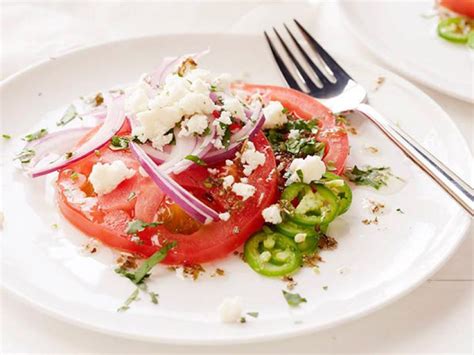 Vine-ripe Tomato Salad with Queso Fresco, Cilantro, and Serrano : Recipes : Cooking Channel ...