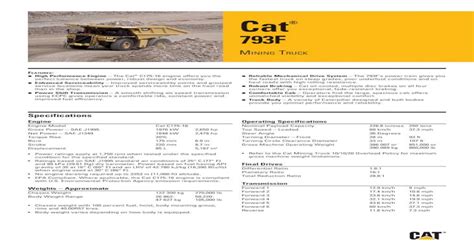 Small Specalog for Cat 793F Mining Truck AEHQ6639-01 - [PDF Document]