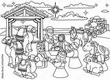 Coloring Nativity Scene With Shepherds Pages sketch template