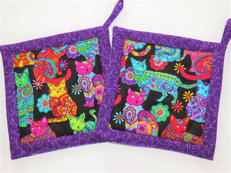 Cats Pot Holders Set Cats Hot Pads 2 Mexican Cats Pot | Etsy in 2021 | Hot pads, Printing on ...