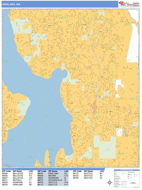 Kirkland Washington Wall Map (Basic Style) by MarketMAPS - MapSales.com