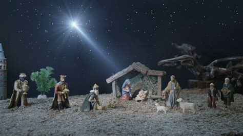 Nativity Scene And Star Of Bethlehem Stock Video Footage - Storyblocks