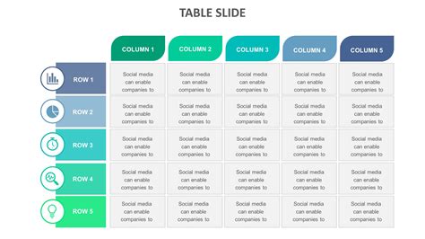 Table Slide Templates | Biz Infograph