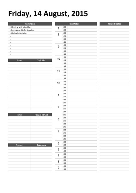 17 Perfect Daily Work Schedule Templates - Template Lab