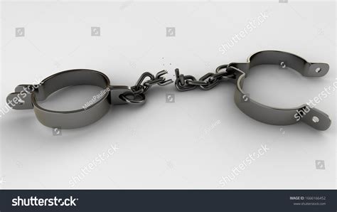 Broken Shackles Isolated On White Background Stock Illustration ...