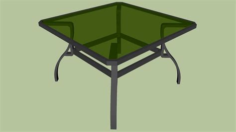 Patio Table with Glass Top 3d model