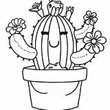 Cactus Flower Coloring Page sketch template