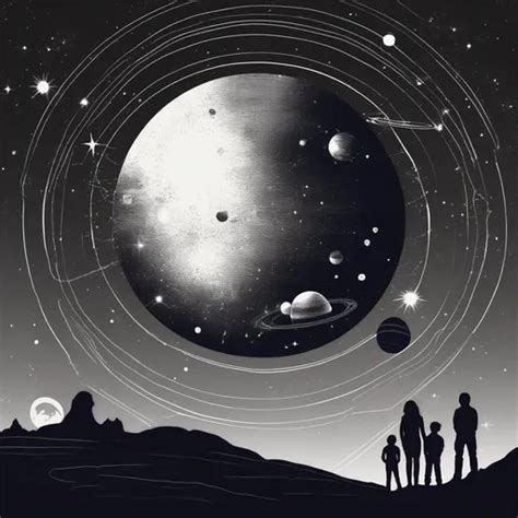 galactic solar system silhouette art