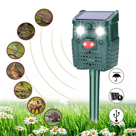 KCASA-WH528 Outdoor Solar Ultrasonic Animal Repeller Pest Control Bats ...