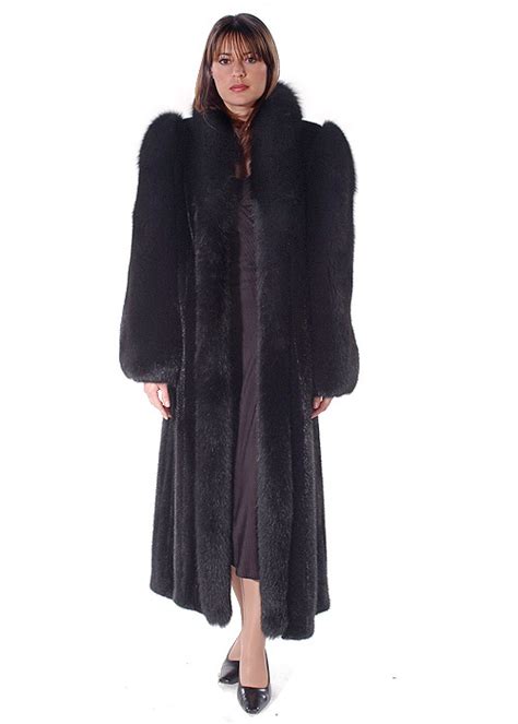 Mink Fur Coat – Black Fox Sleeve – Madison Avenue Mall Furs