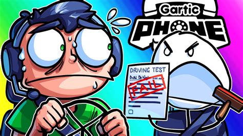 Gartic Phone Funny Moments - Nogla Failing his Driving Test and Panda Streaking at E3! - YouTube