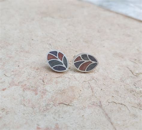 Leaf Earrings Leaf Stud Earrings Silver Stud Earrings | Etsy