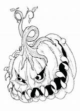 Free Scary Pumpkin Coloring Pages sketch template