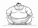 Sumo Wrestling Characters To Color  Coloring Page sketch template