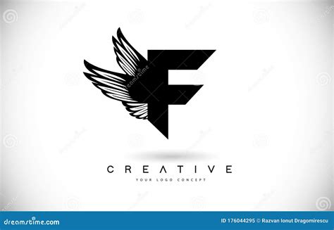 F Letter Logo with Wings. Creative Wing Letter F Logo Icon Design Vector Stock Vector ...