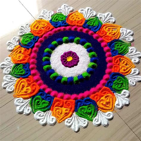 Rangoli designs with colours - YouTube