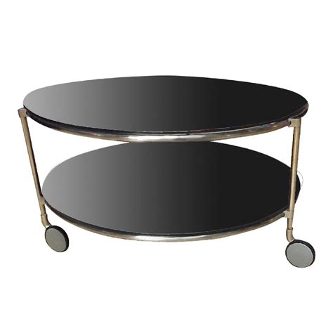 Ikea Black Glass Coffee Table - AptDeco