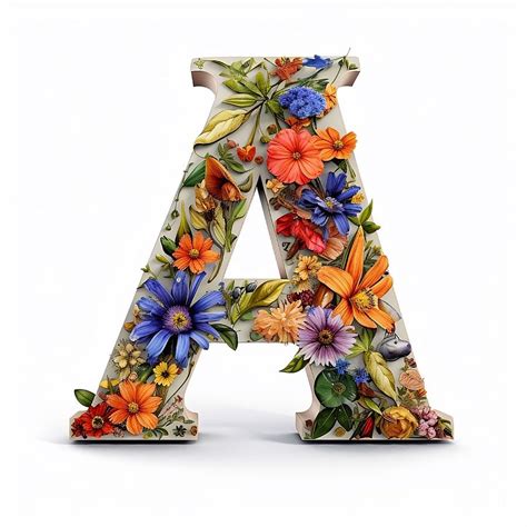 Floral letter A Digital Art by Solenia Lazzaro - Fine Art America