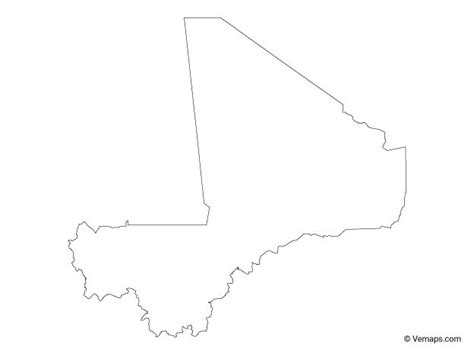 Outline Map of Mali | Free Vector Maps | Mali, Map vector, Map