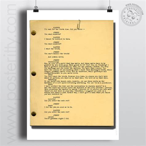 A Few Good Men - Iconic Scenes Recreated Script Print — Posteritty