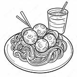 Spaghetti With Meatballs Coloring Page 28884 22828 sketch template