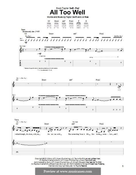 All Too Well (Taylor Swift) by L. Rose - sheet music on MusicaNeo