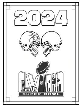 Superbowl Football 2024 Coloring Pages (Super Bowl) NFL by Ejjaidali's Deli