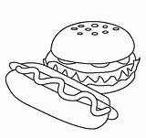 Printable Coloring Page Of Hamburger sketch template