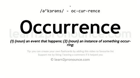 Pronunciation of Occurrence | Definition of Occurrence - YouTube